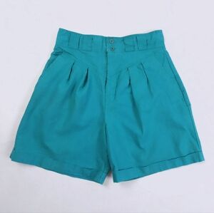 Cristina Vintage 90s Teal Green High Waisted Pleated Mom Shorts M